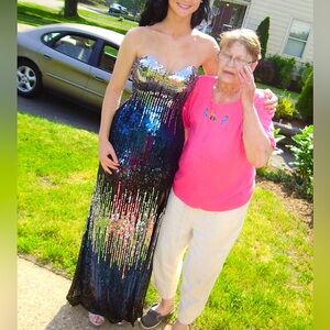 Full sequin strapless dress